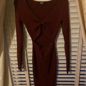 Burgundy bodycon dress💓